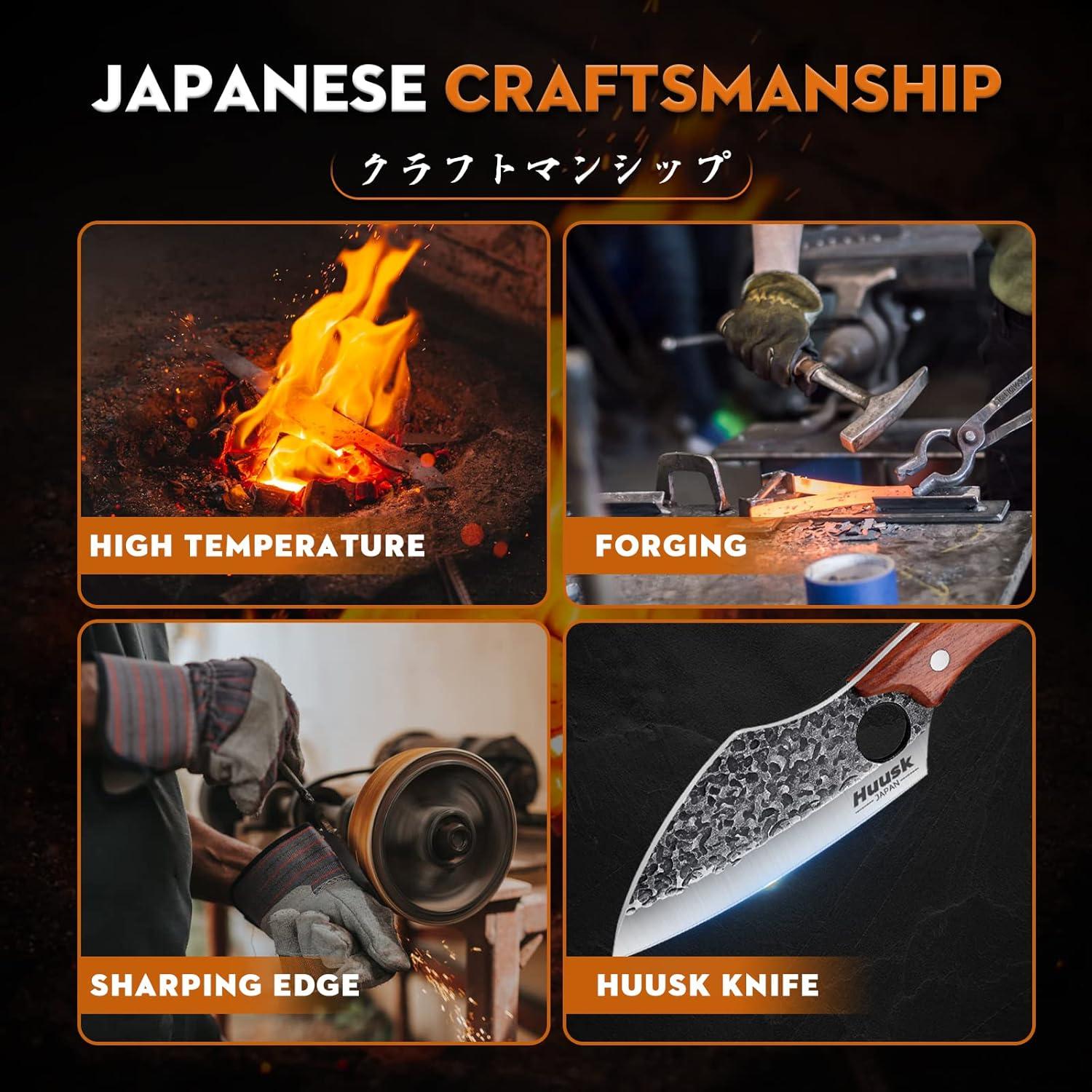 Hacha de Carne Huusk - Cuchillo de Chef Forjado 14.5 cm