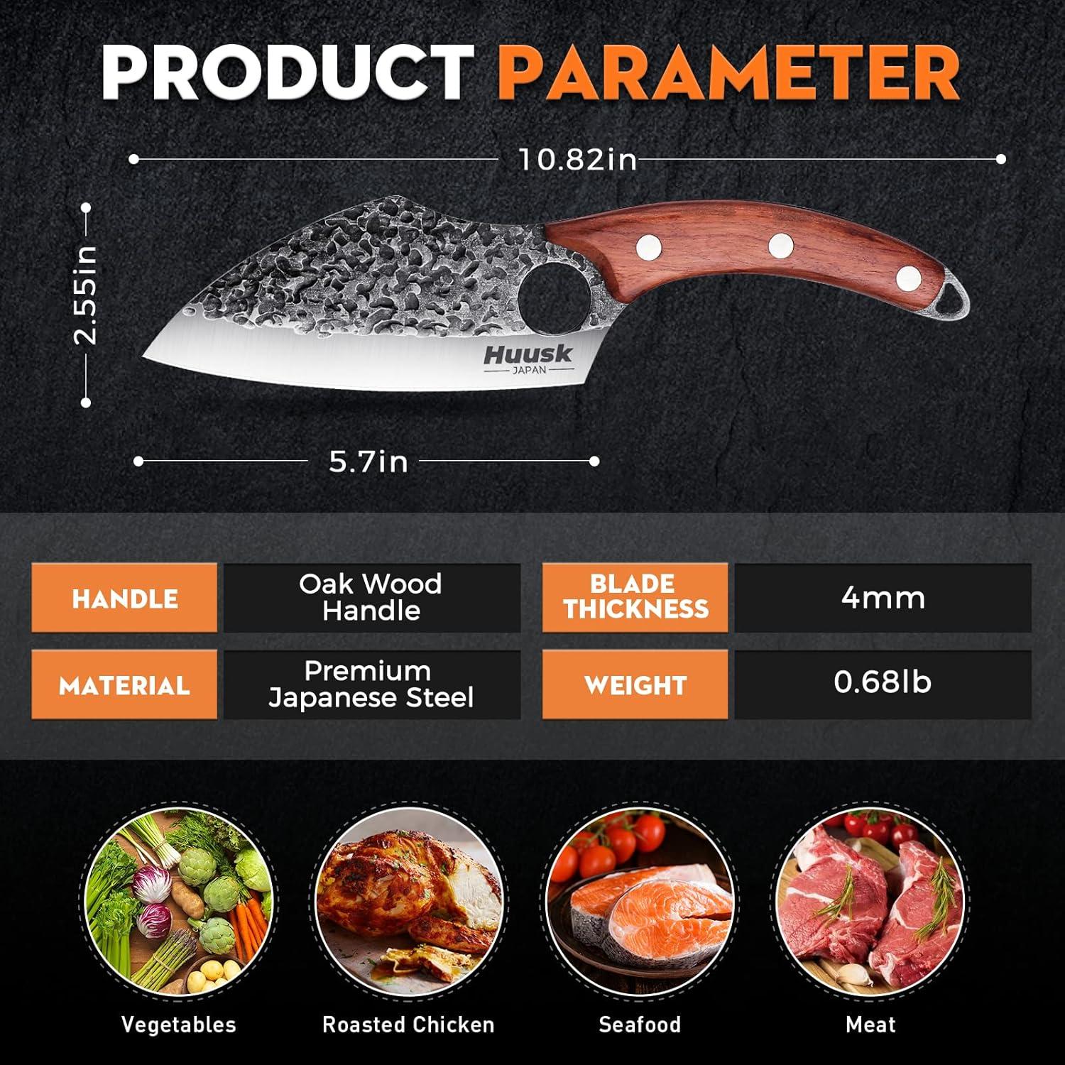 Hacha de Carne Huusk - Cuchillo de Chef Forjado 14.5 cm