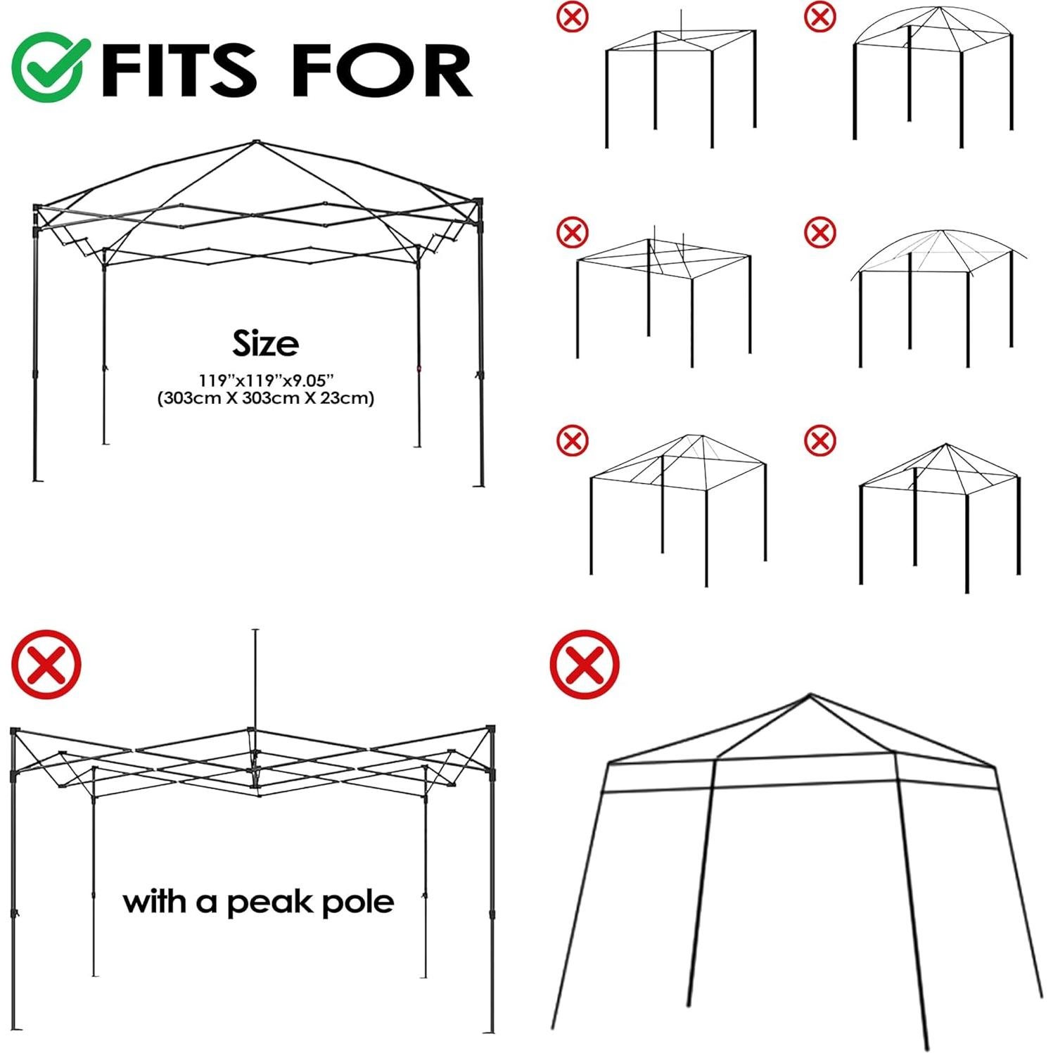 Cubierta Superior de Reemplazo Rinling 10x10 Carpa Blanca