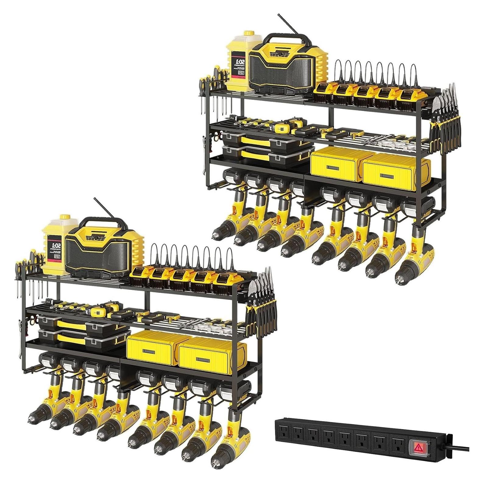 Organizador de Herramientas Eléctricas Homtura 2 Piezas con Estante 4 Niveles