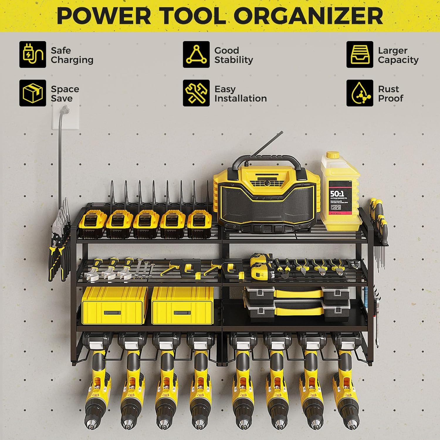 Organizador de Herramientas Eléctricas Homtura 2 Piezas con Estante 4 Niveles