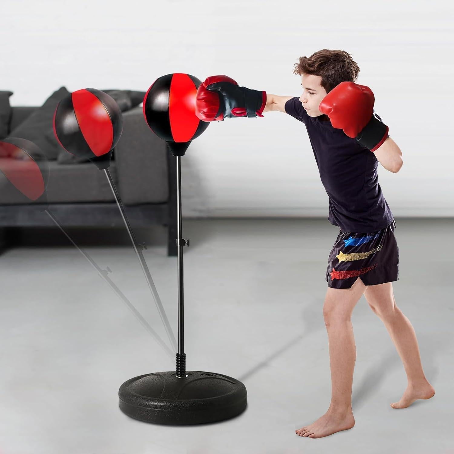 Juego de Boxeo LECIEL para Niños 3-8 Años con Saco y Guantes
