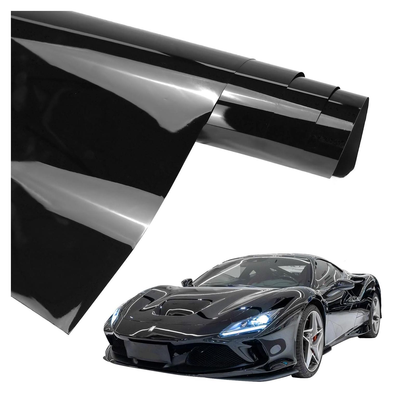 Vinilo Negro Brillante OuranioToxo 45cm x 1.5m para Automóviles