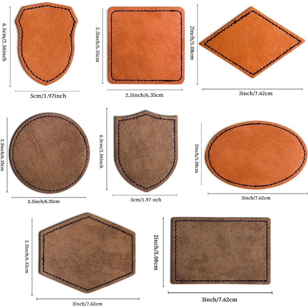 120 Parches Adhesivos de Cuero Sintético Bestlabel - DIY