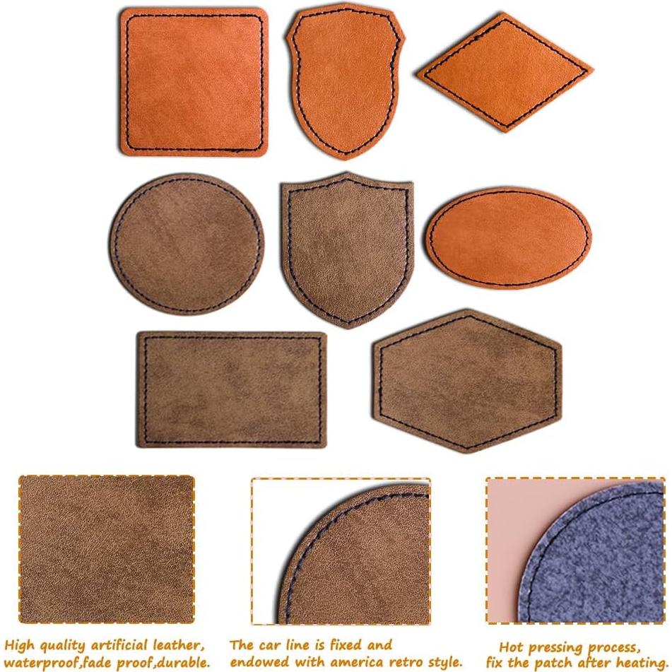 120 Parches Adhesivos de Cuero Sintético Bestlabel - DIY