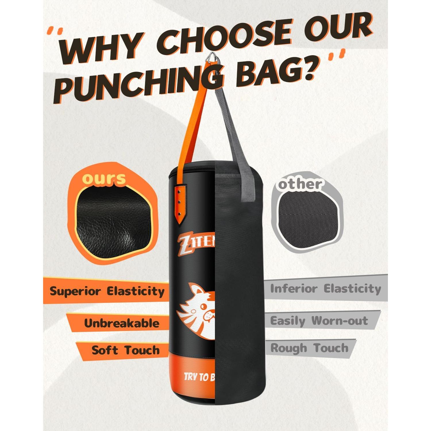 Saco de Boxeo ZTTENLLY para Niños 60 cm con Guantes