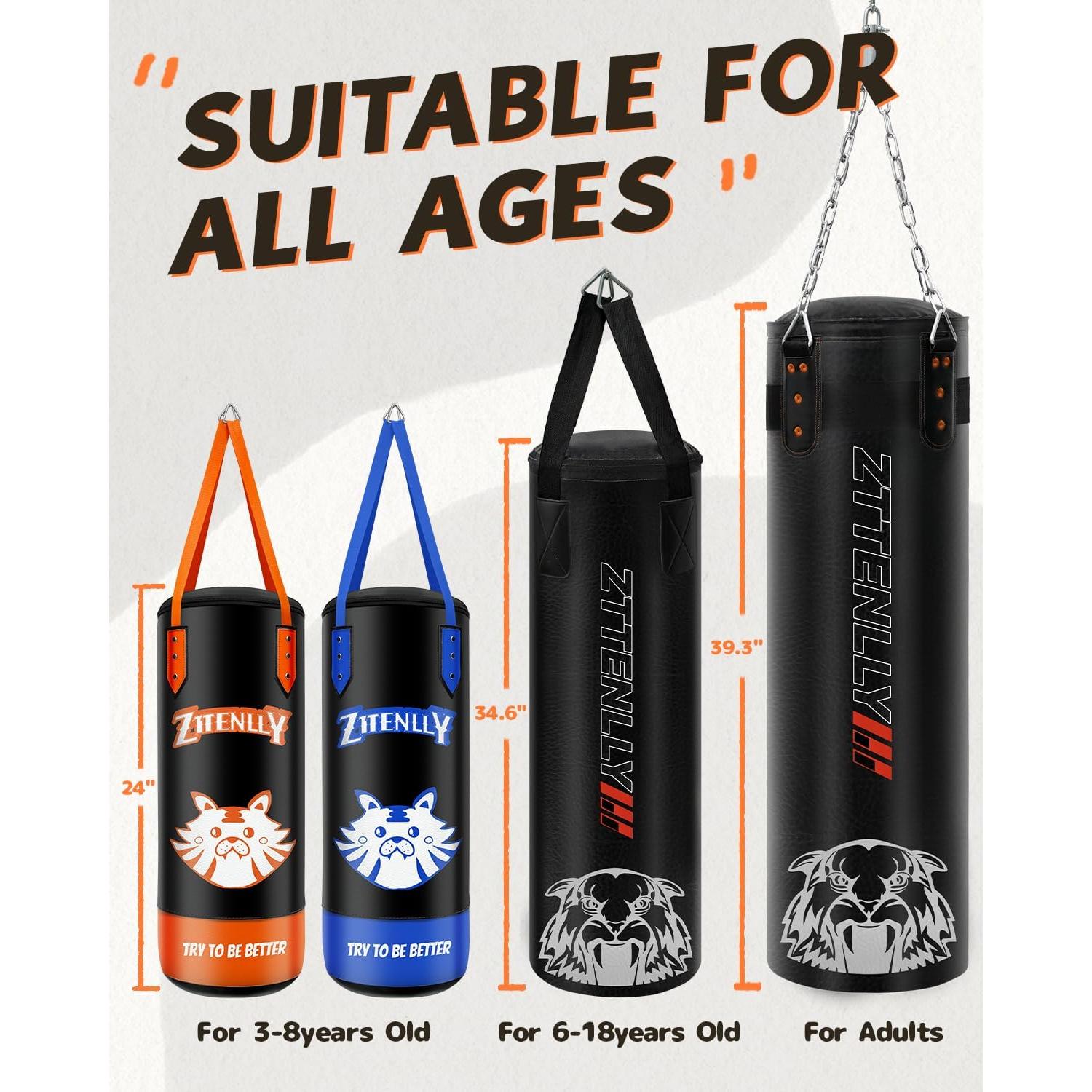 Saco de Boxeo ZTTENLLY para Niños 60 cm con Guantes