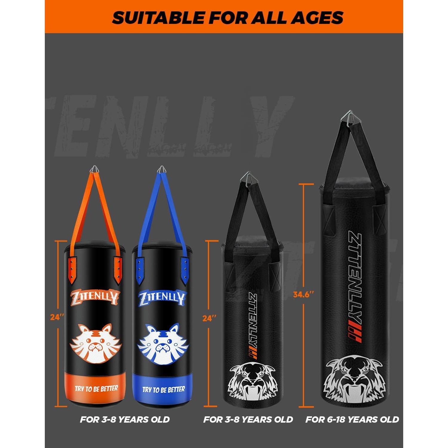 Saco de Boxeo ZTTENLLY para Niños 60 cm con Guantes