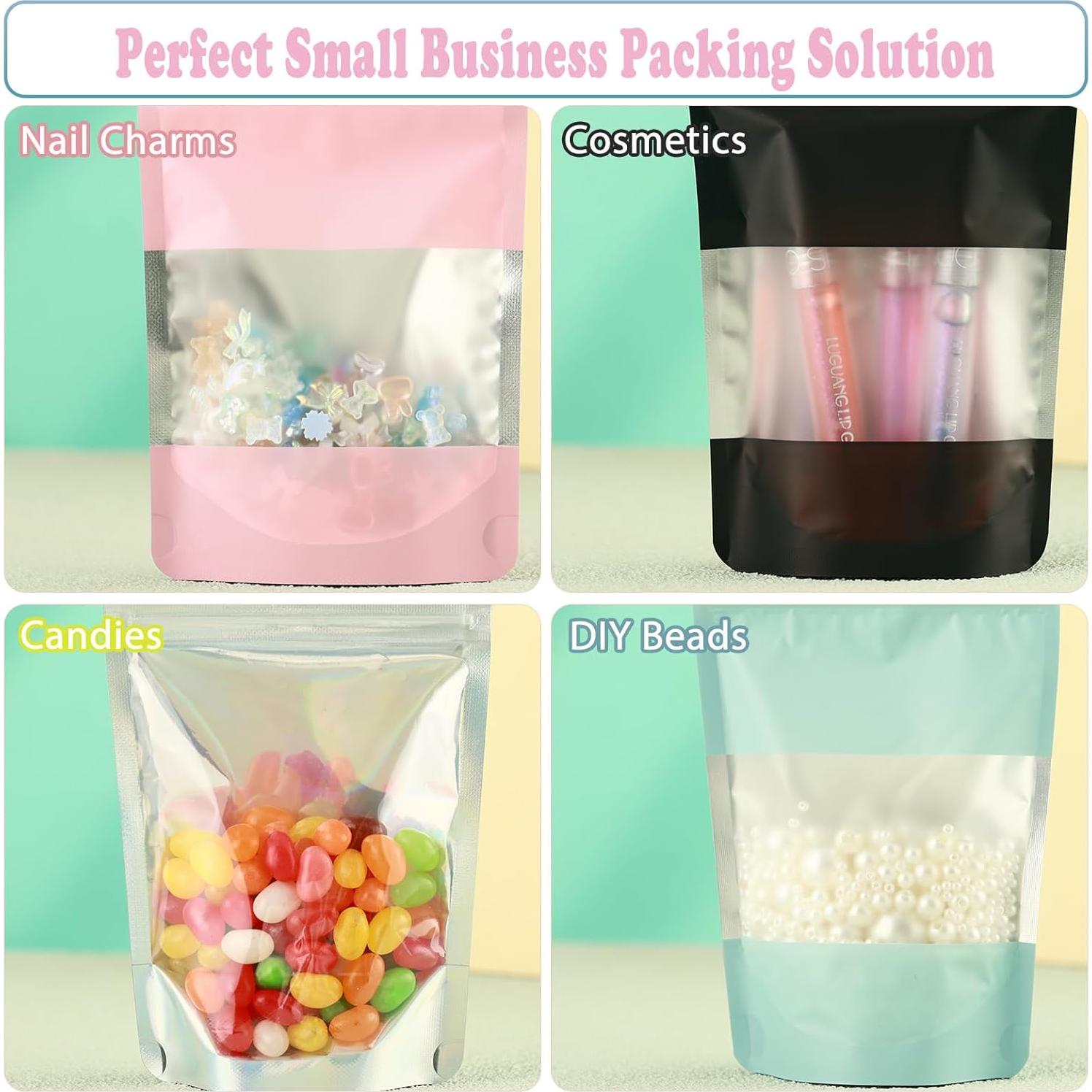 200 Bolsas Mylar Reutilizables GcFoir 12.7x20.3 cm Holográficas