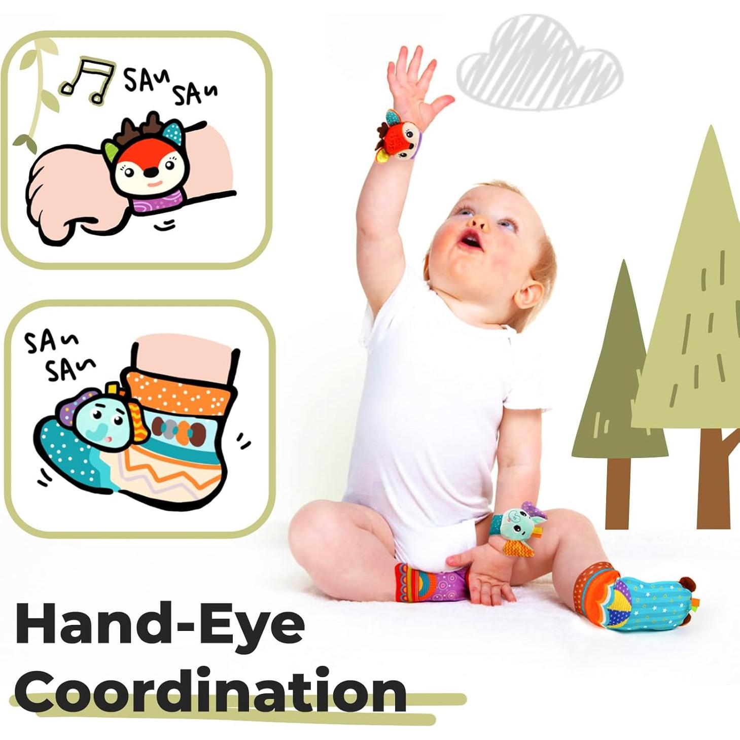 Sonajeros para Bebés Koty Elefante y Ciervo 0-6 meses