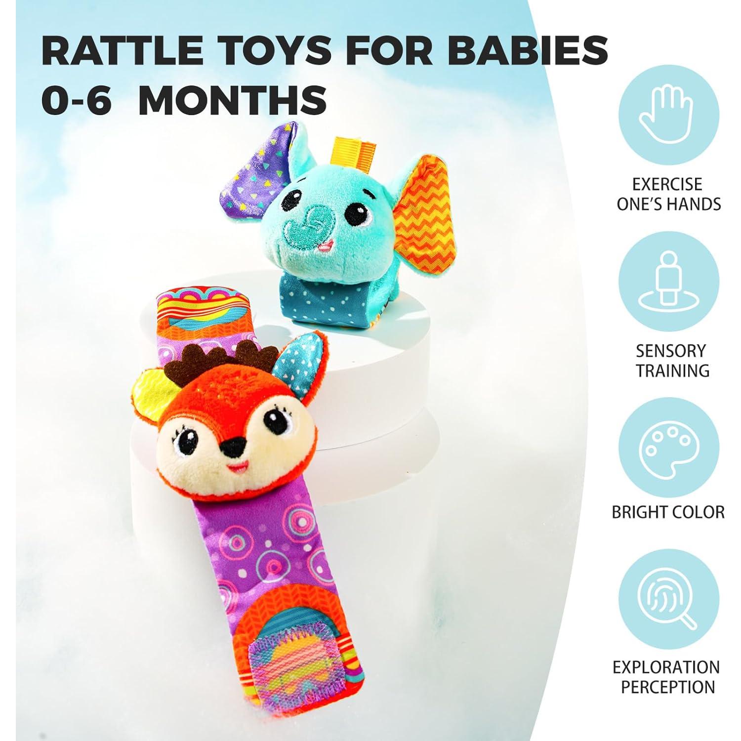 Sonajeros para Bebés Koty Elefante y Ciervo 0-6 meses