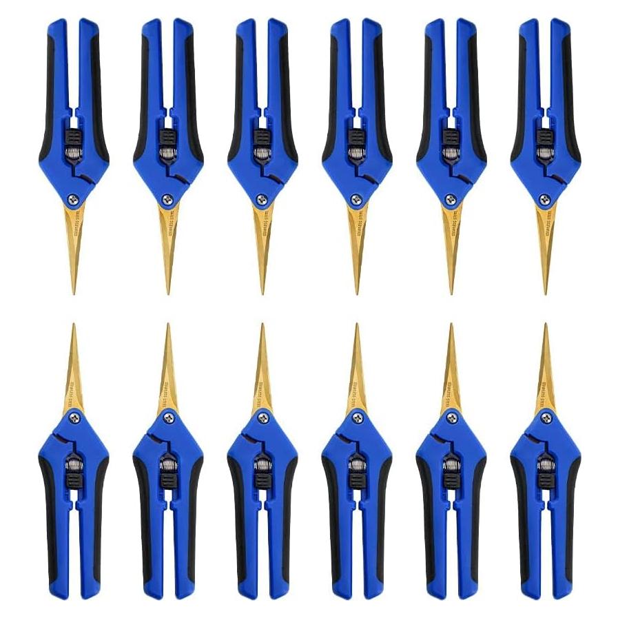 Tijeras de Podar Curvadas HOMEANING 12PCS Titanio Azul