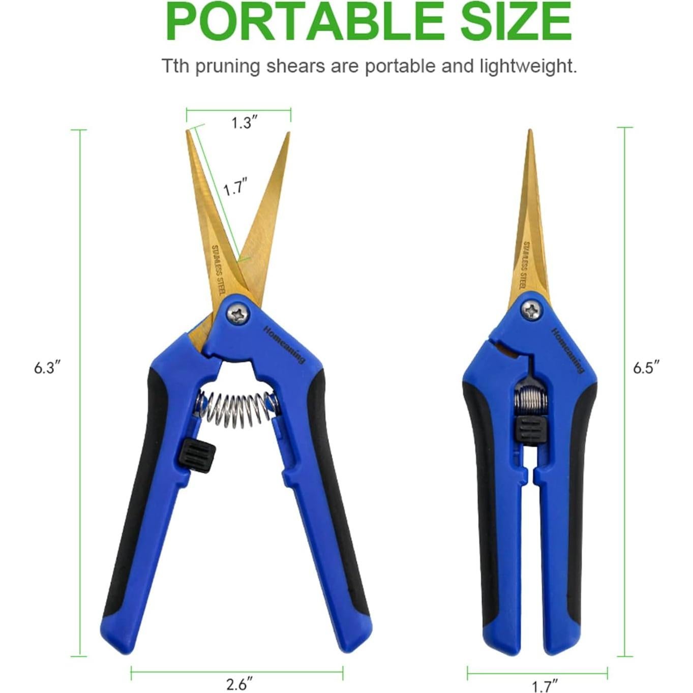 Tijeras de Podar Curvadas HOMEANING 12PCS Titanio Azul