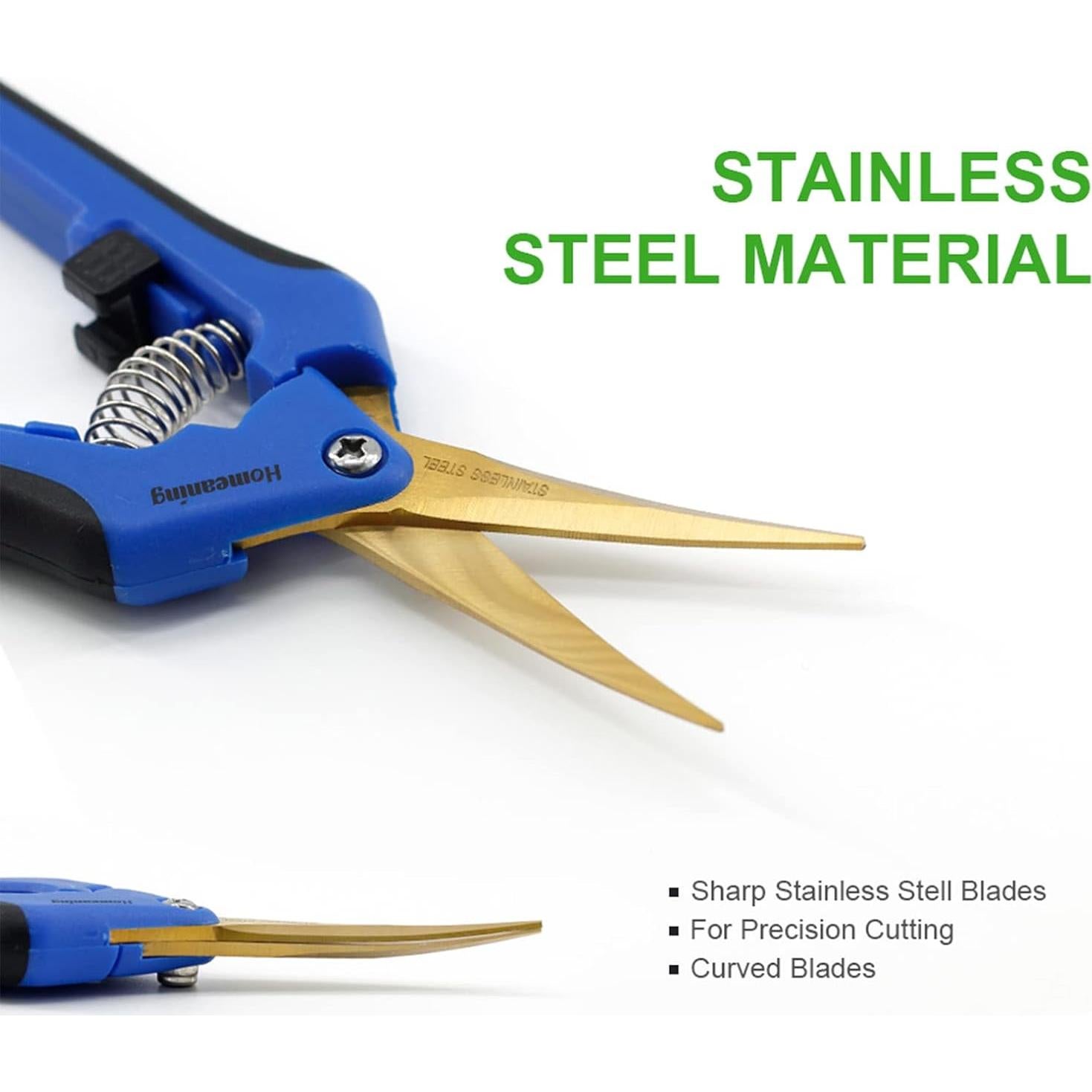 Tijeras de Podar Curvadas HOMEANING 12PCS Titanio Azul