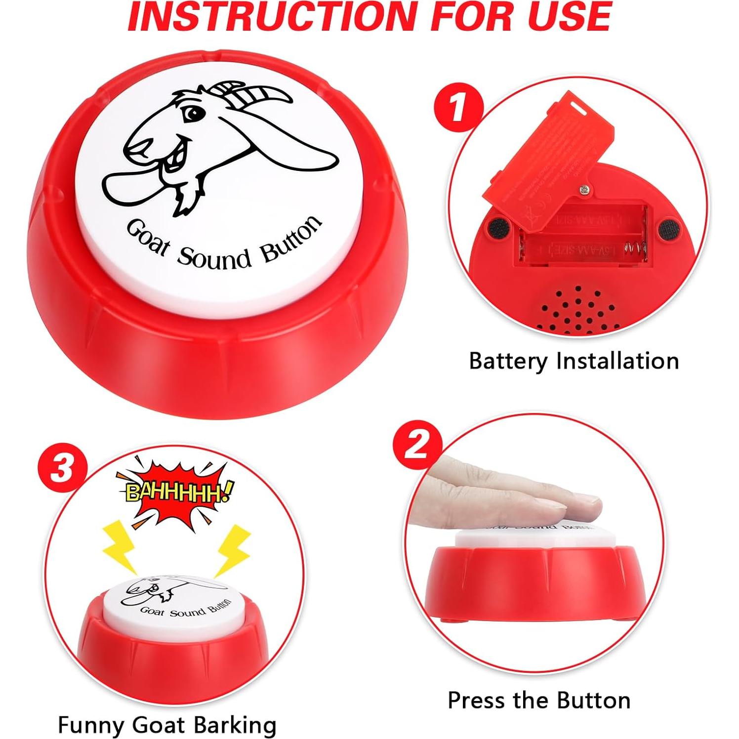 Botón de Sonido de Cabra COZYMATE Rojo 1P para Bromas