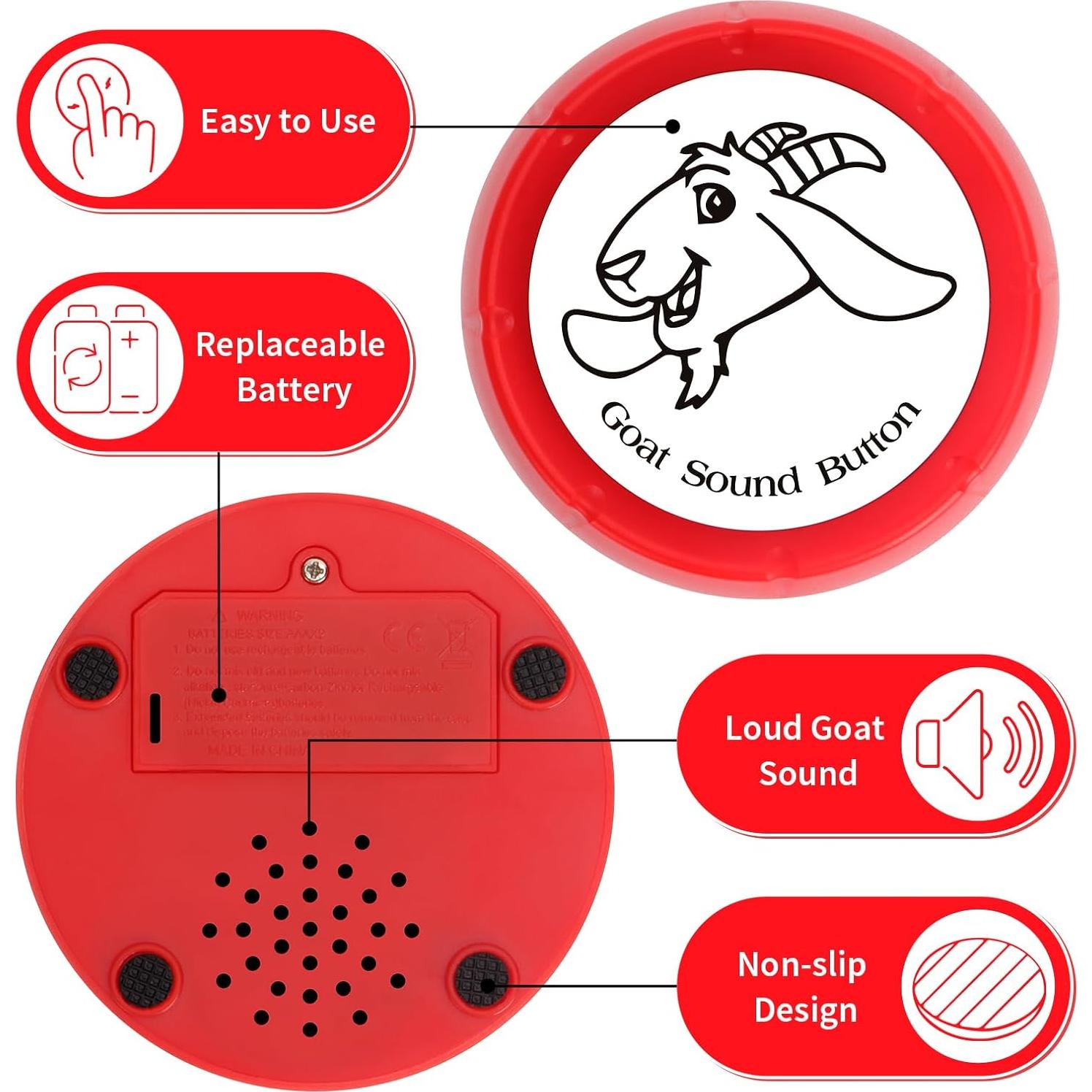 Botón de Sonido de Cabra COZYMATE Rojo 1P para Bromas