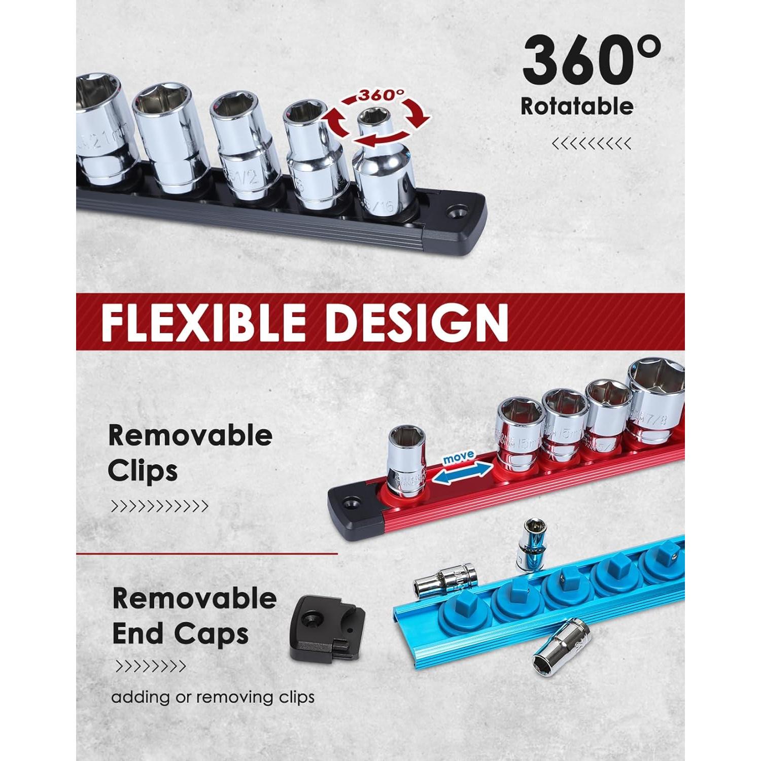 Organizador Magnético de Enchufes 1/2" PINOZE - Negro