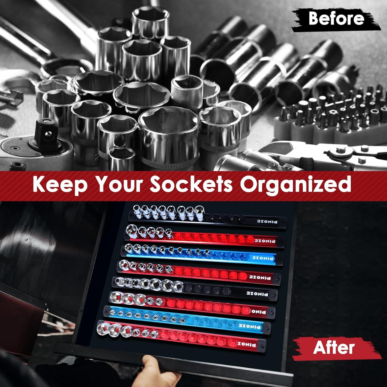 Organizador Magnético de Enchufes 1/2" PINOZE - Negro