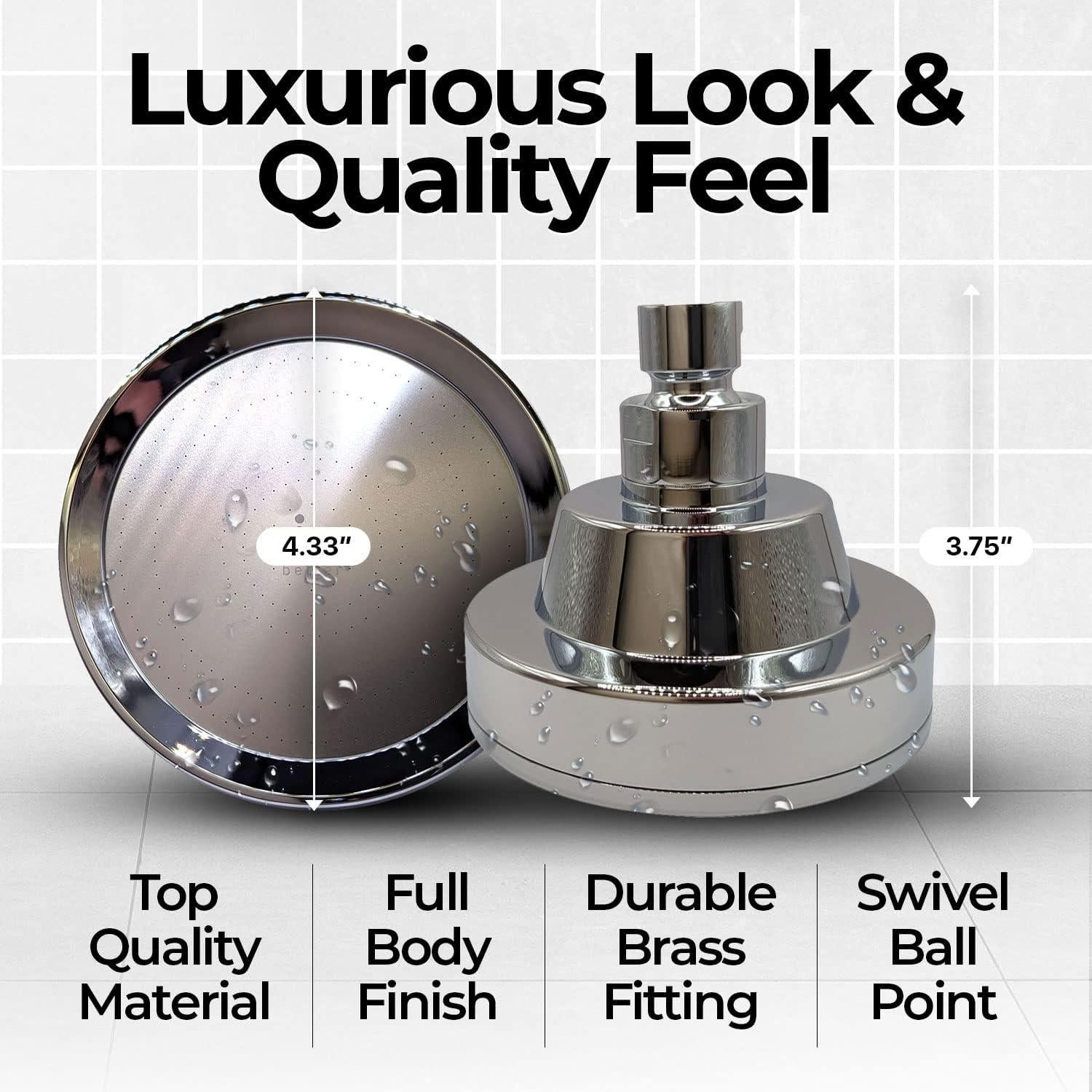 Cabezal de Ducha de Alta Presión Better USA Níquel Cepillado