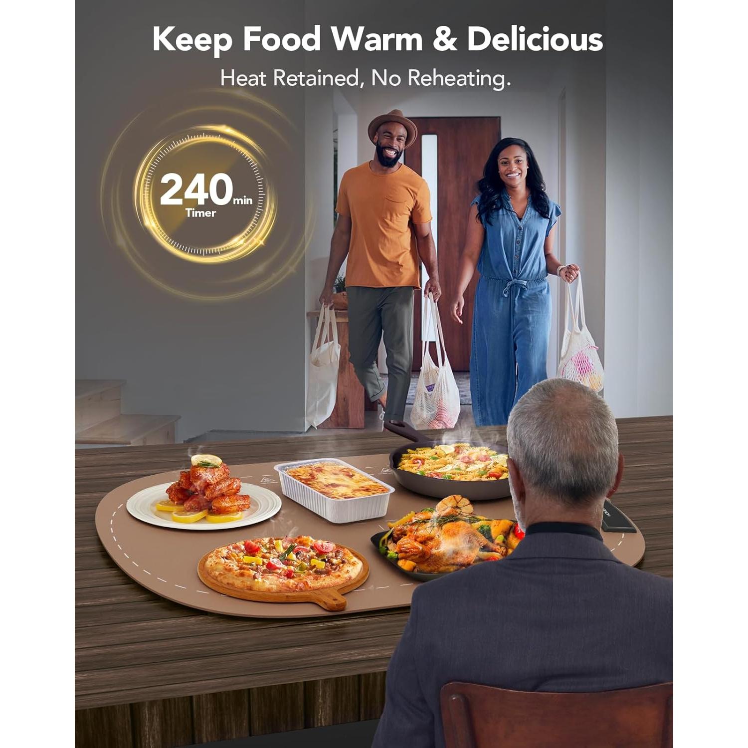 Alfombrilla Calentadora de Comida Homeasy 58.7x40.4cm 9 Temperaturas