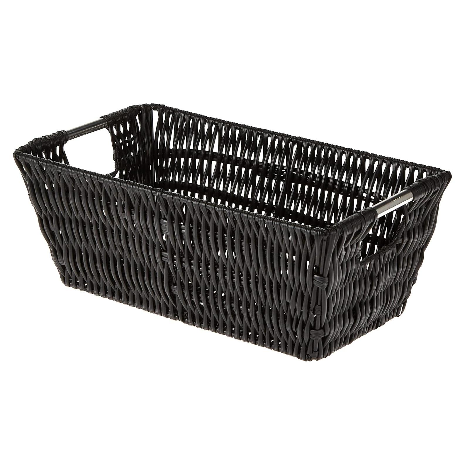 Cesta de Tote Pequeña Whitmor Rattique Negra 29x16.5x11.4cm