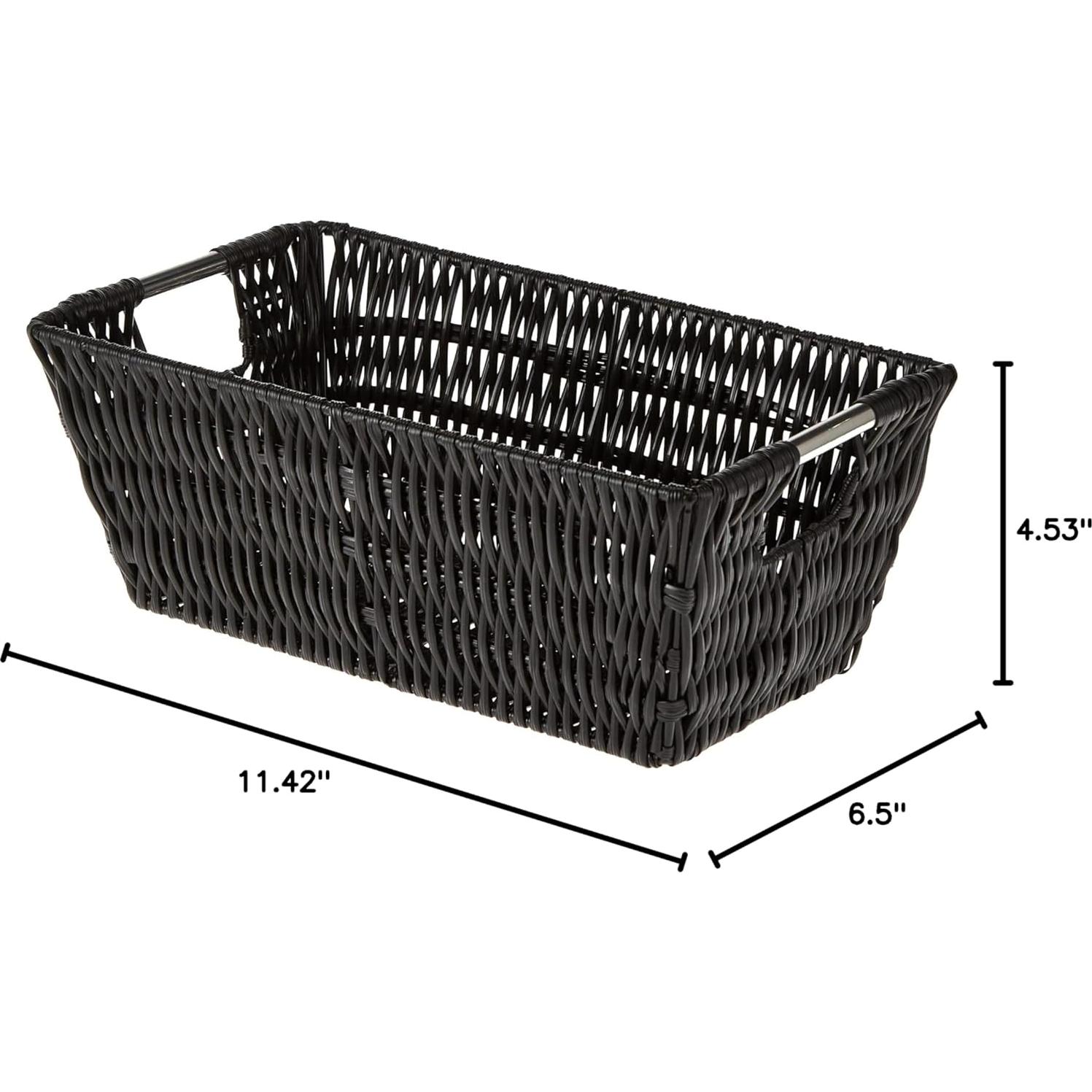 Cesta de Tote Pequeña Whitmor Rattique Negra 29x16.5x11.4cm