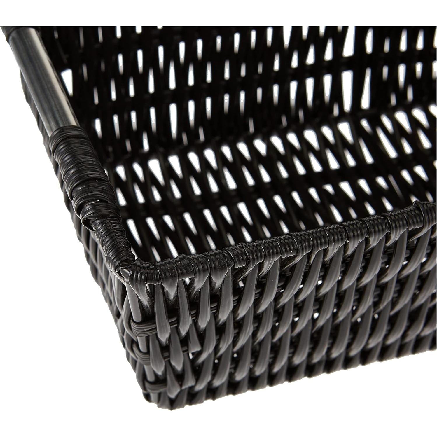 Cesta de Tote Pequeña Whitmor Rattique Negra 29x16.5x11.4cm