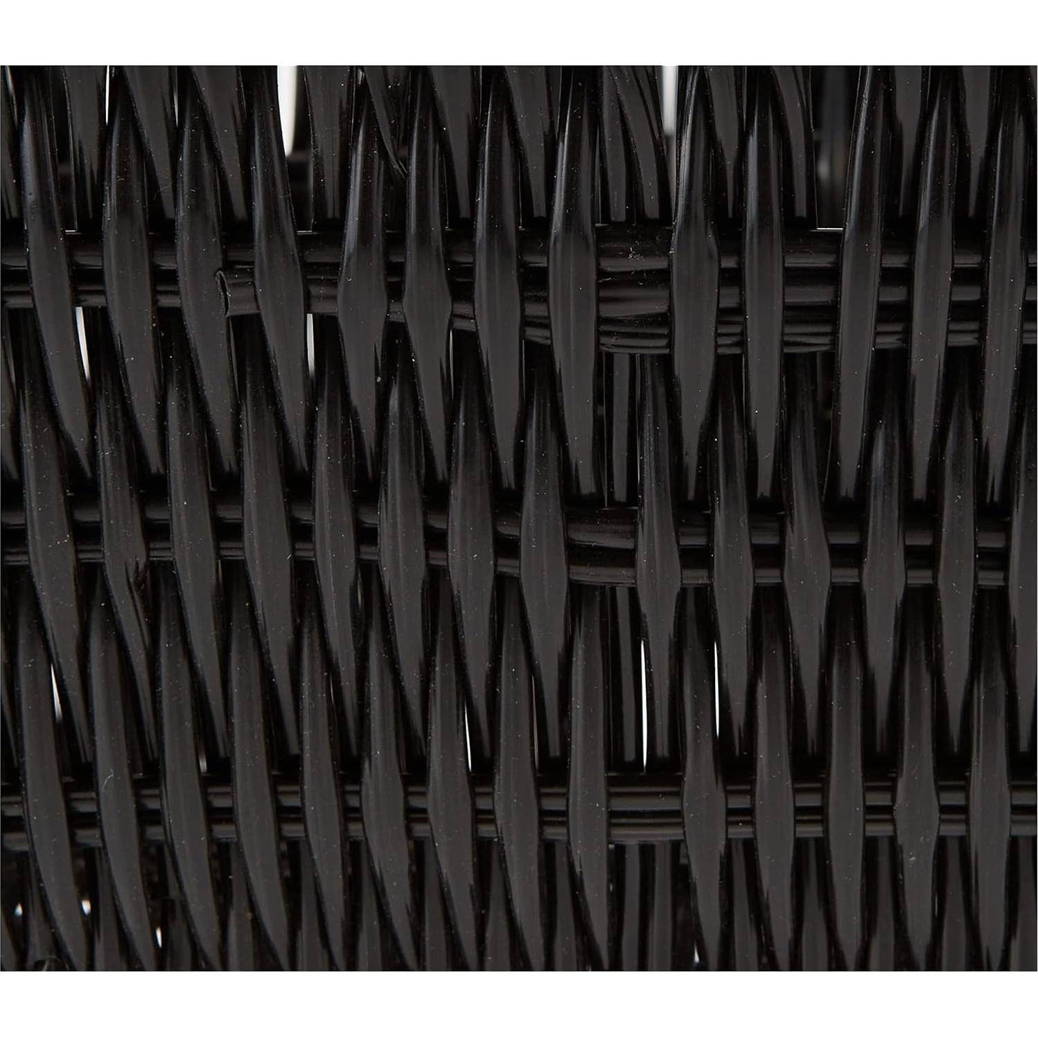 Cesta de Tote Pequeña Whitmor Rattique Negra 29x16.5x11.4cm