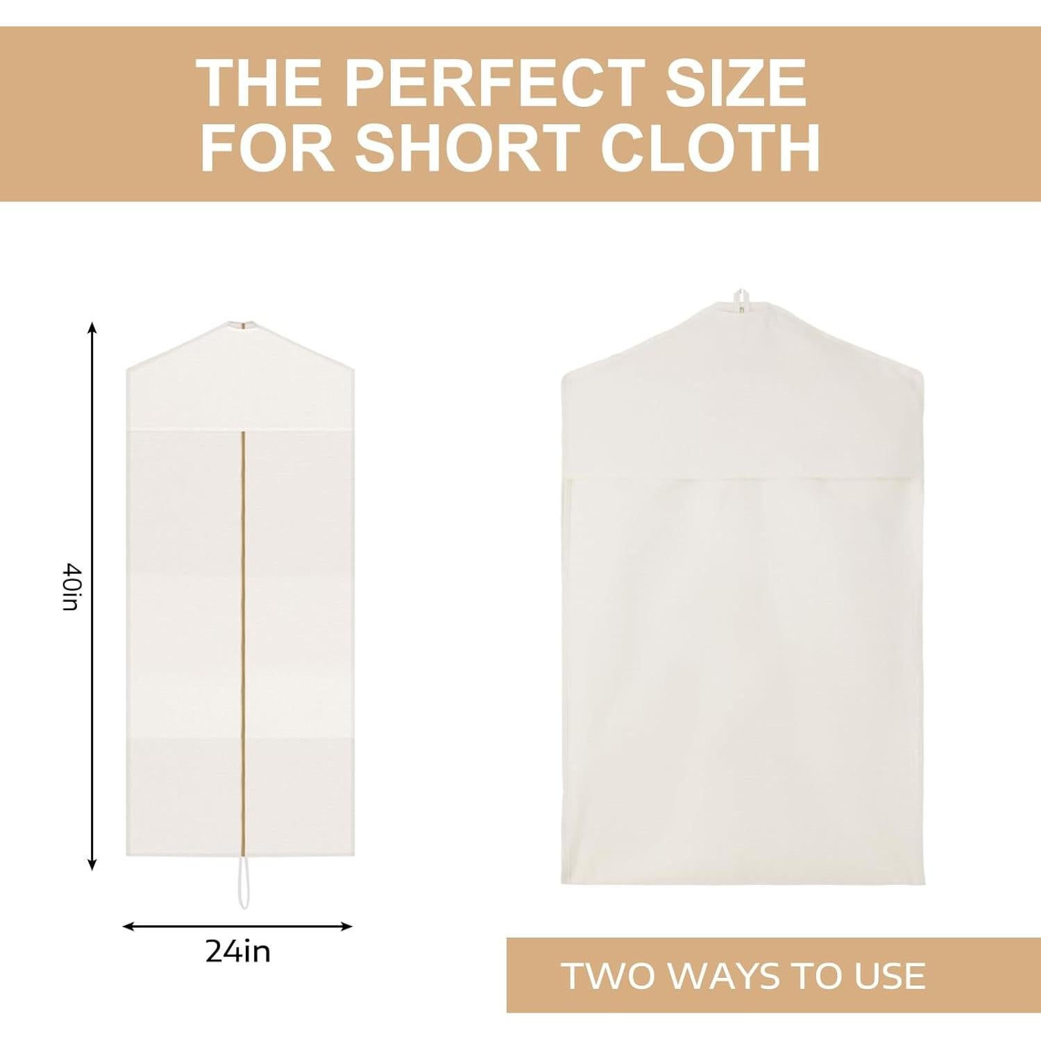 Bolsa de Vestido de Algodón Sotiff 100x60 cm Plegable y Transpirable