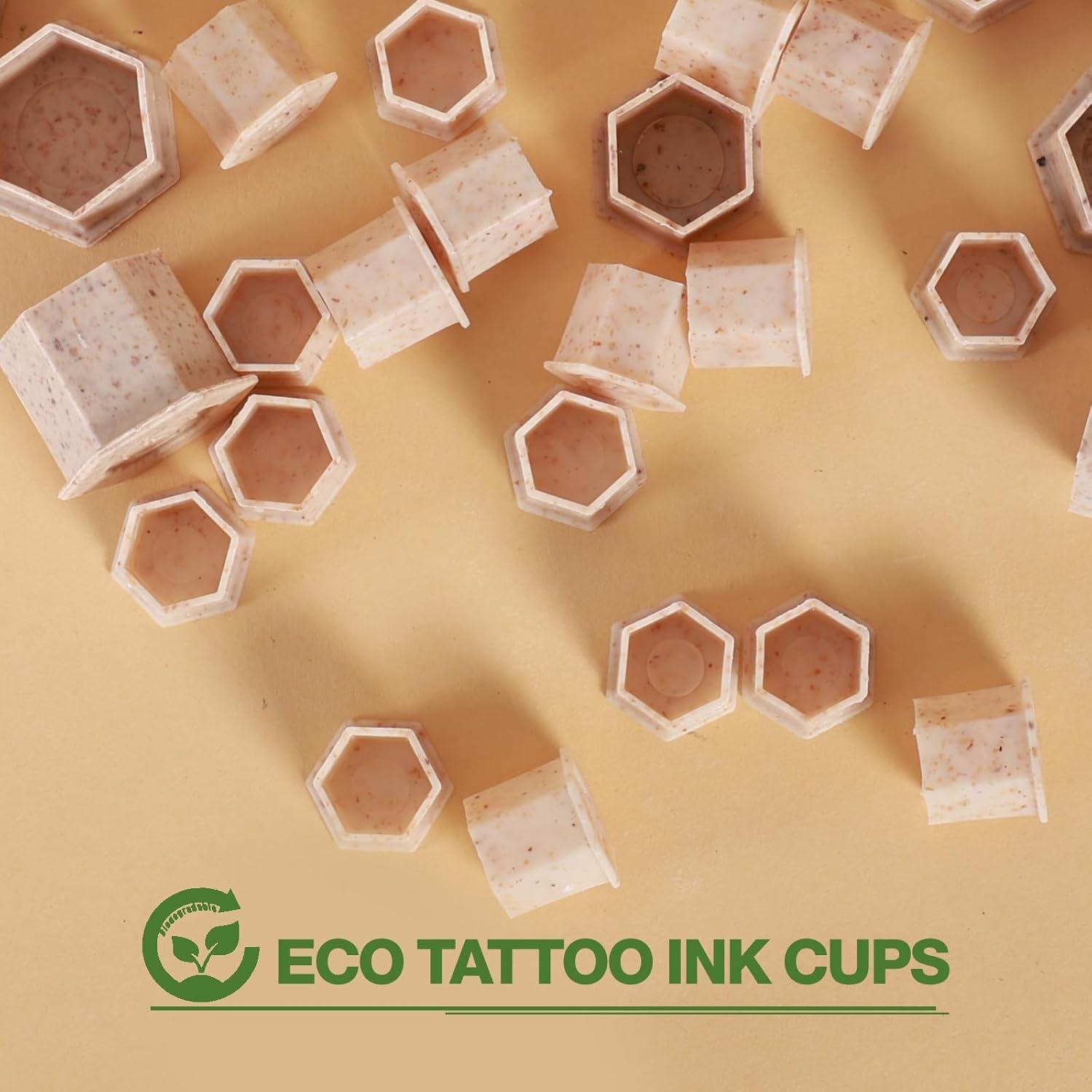Tazas de Tinta para Tatuajes INKin 10mm Biodegradables 200Pcs