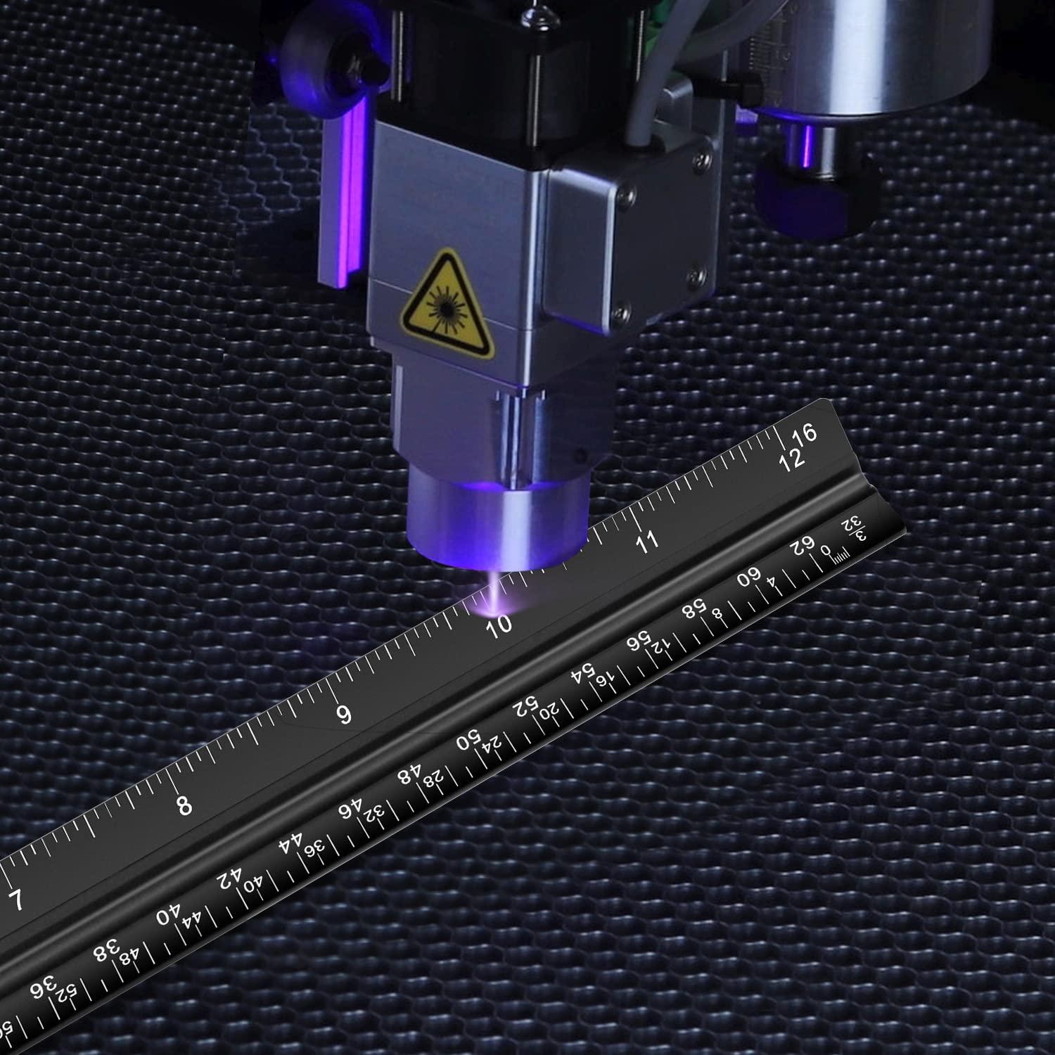 Regla Triangular de Aluminio Jotyua 30.48 cm Grabado Láser