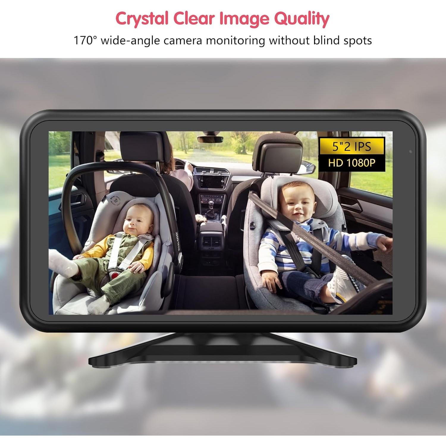 Cámara de Auto para Bebés BM3 5.2" 1080P con Grabación y Zoom
