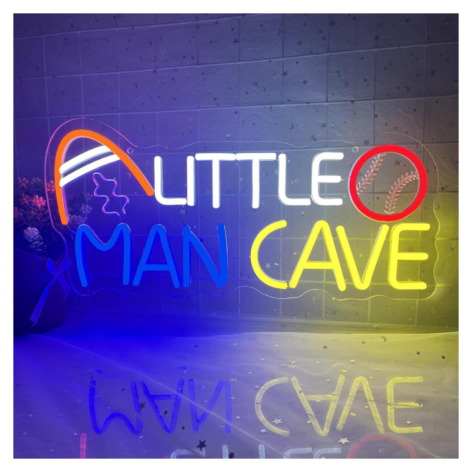 Letrero de Neón Little Man Cave LED Dimmable 43x19cm USB