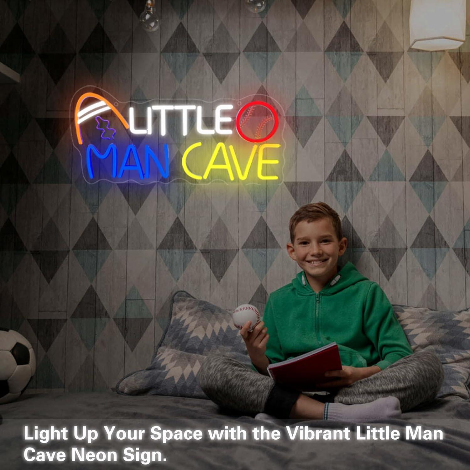 Letrero de Neón Little Man Cave LED Dimmable 43x19cm USB