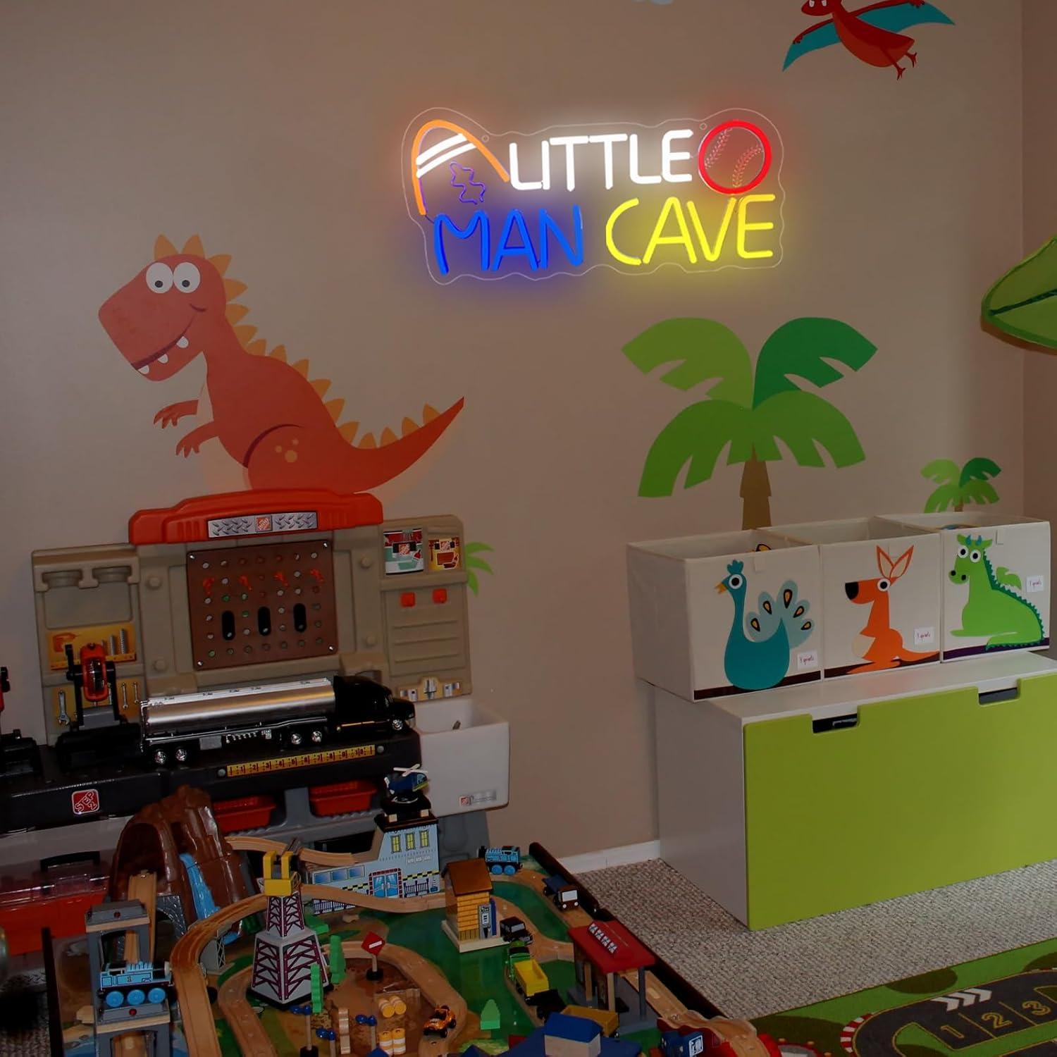 Letrero de Neón Little Man Cave LED Dimmable 43x19cm USB