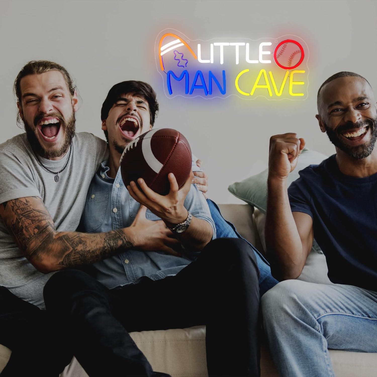 Letrero de Neón Little Man Cave LED Dimmable 43x19cm USB