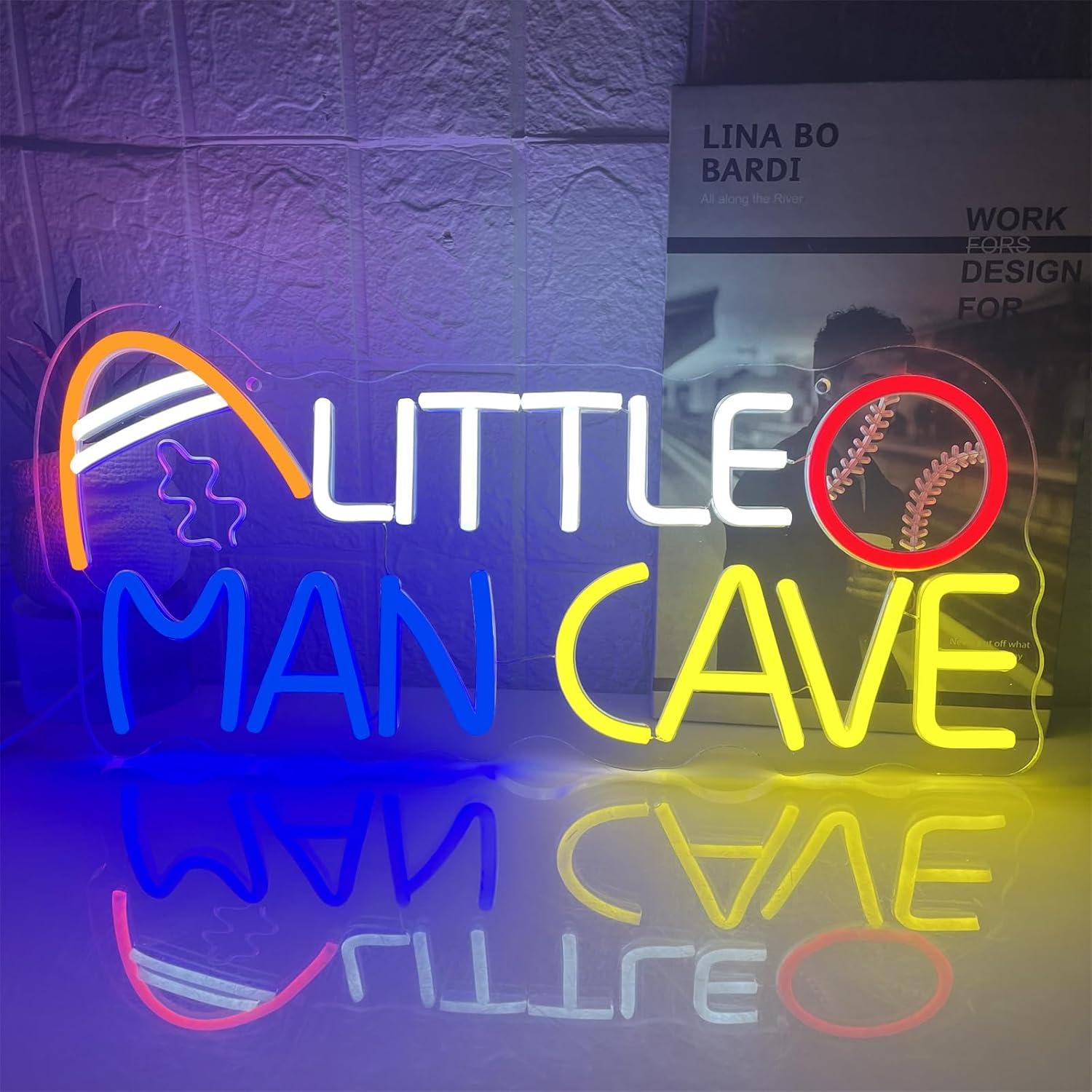 Letrero de Neón Little Man Cave LED Dimmable 43x19cm USB