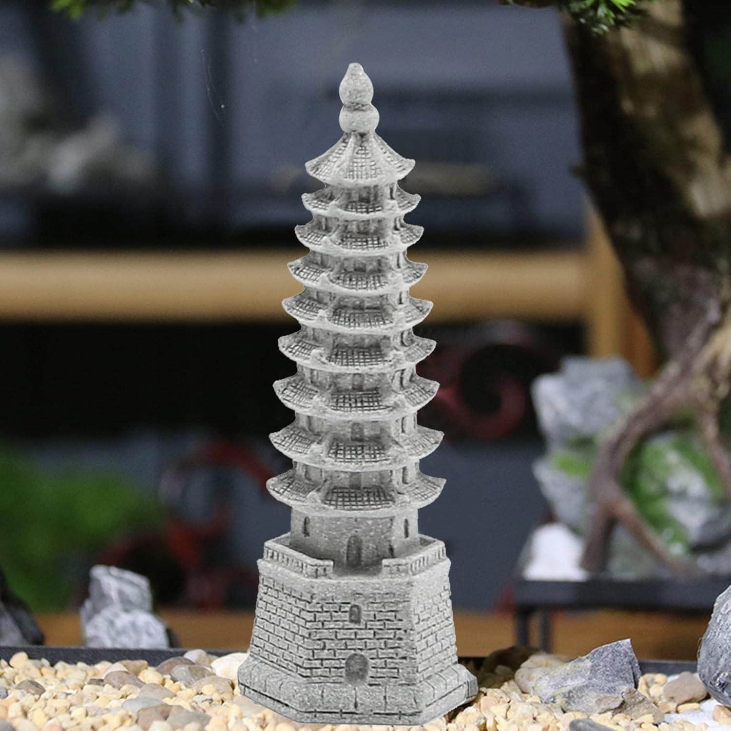 3PCS Esculturas de Pagoda Zen Saihisday para Jardín 10.5cm