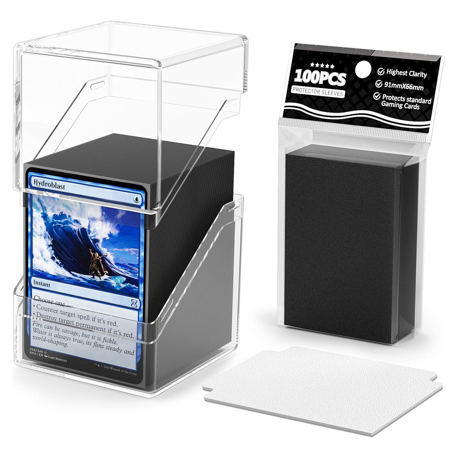 Caja de Almacenamiento para Cartas YSCare con 100 Fundas - Negra