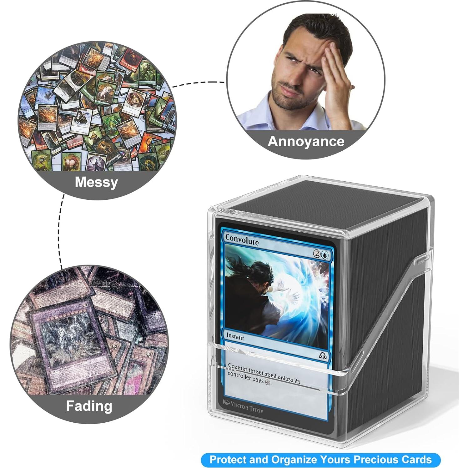 Caja de Almacenamiento para Cartas YSCare con 100 Fundas - Negra