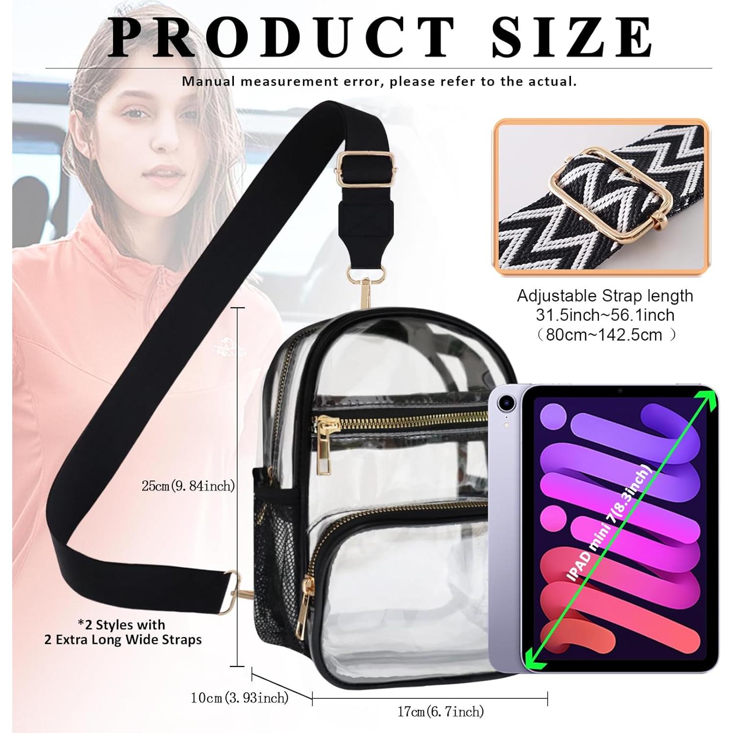 Bolsa Transparente MOVOYEE Aprobada para Eventos 10x5x3cm