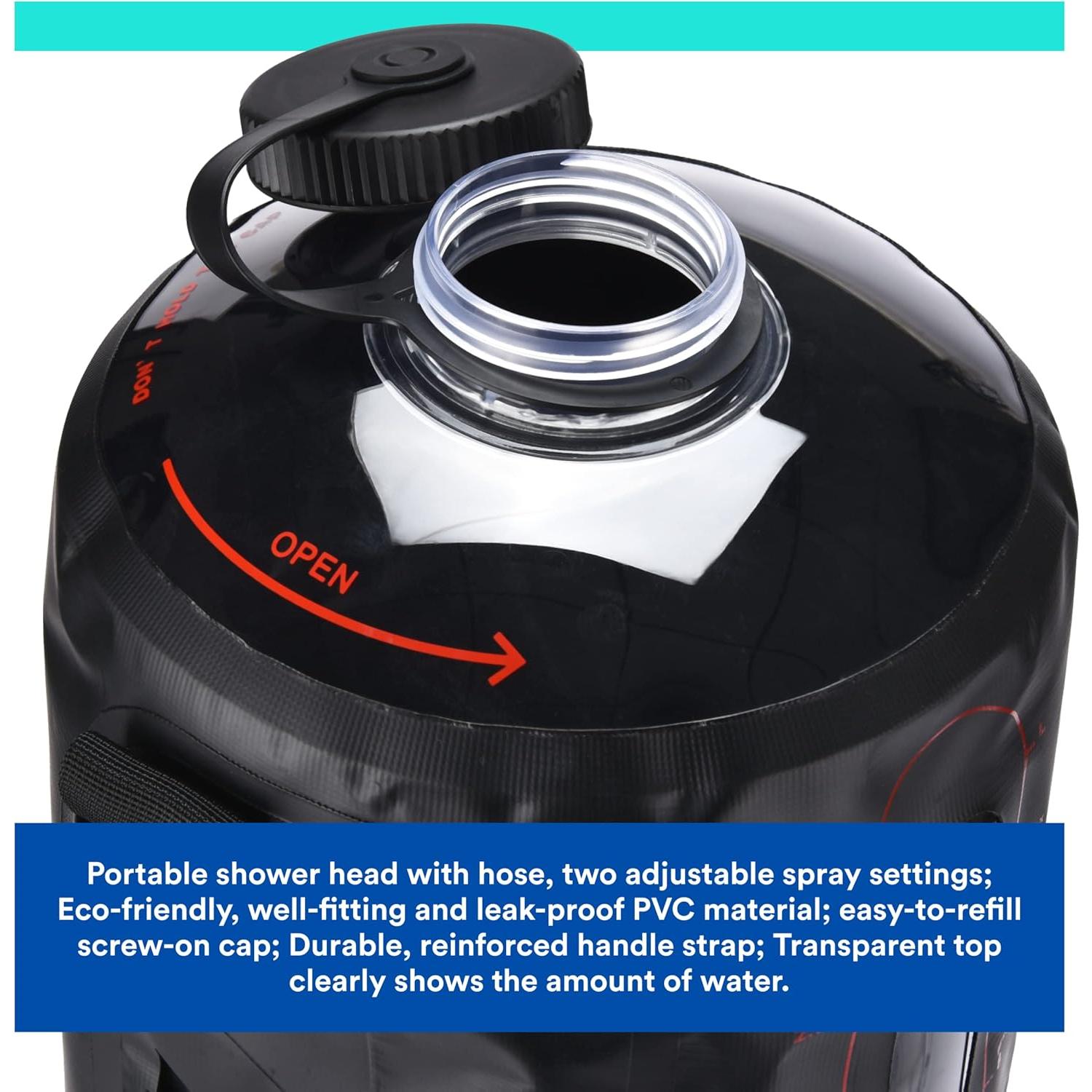 Ducha Camping HappyPo Solar Portátil con Bomba y Termómetro