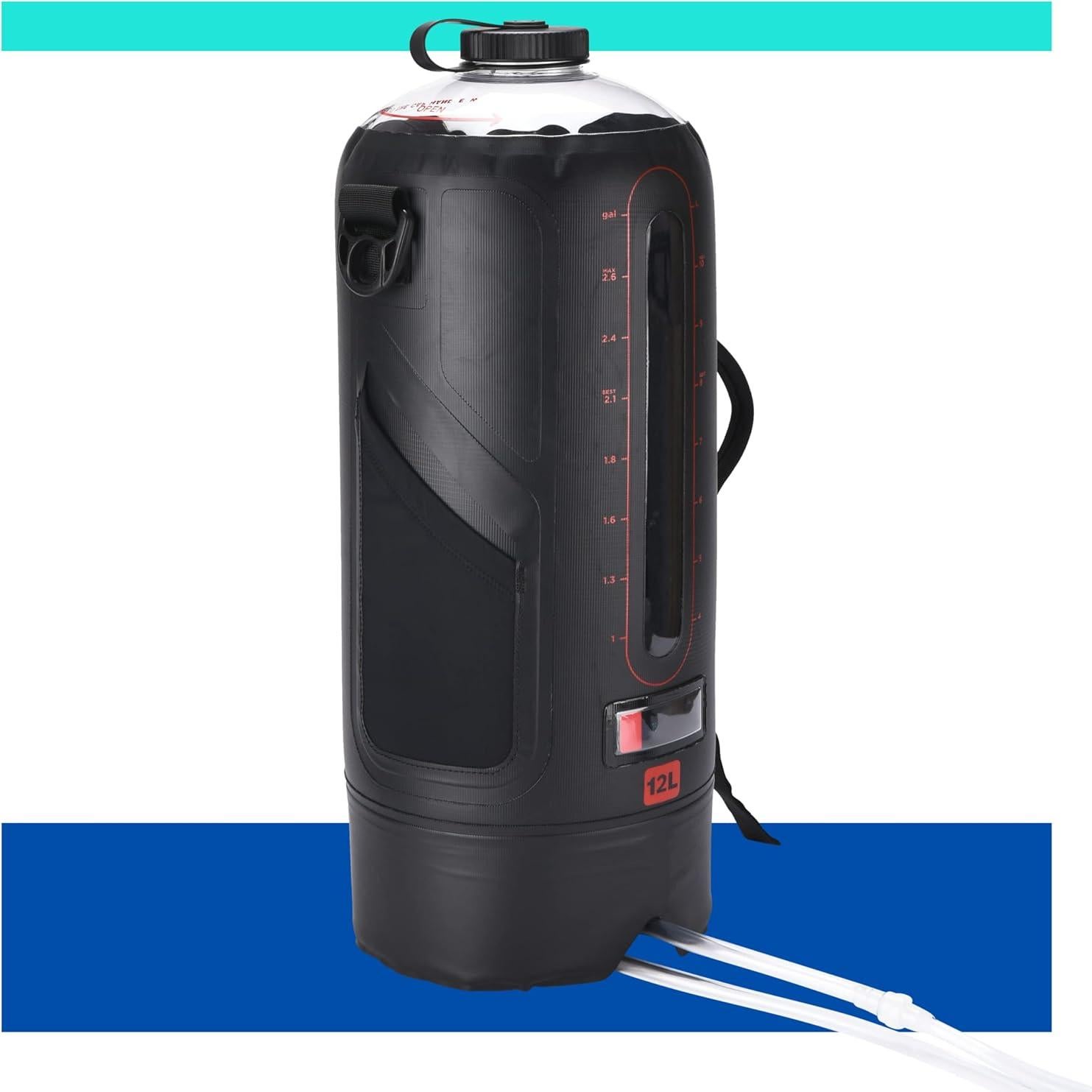 Ducha Camping HappyPo Solar Portátil con Bomba y Termómetro