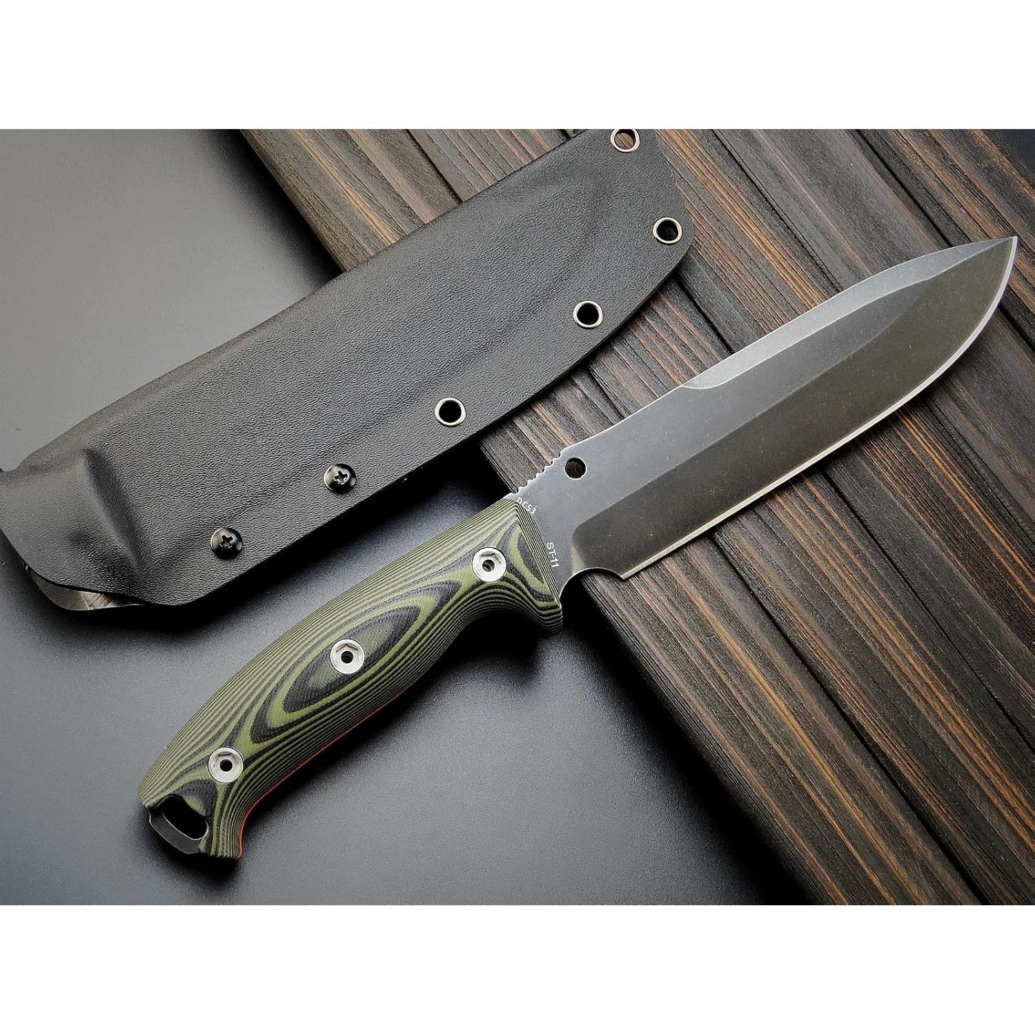 Cuchillo de hoja fija Sitivien ST11 DC53 17.4 cm con mango G10