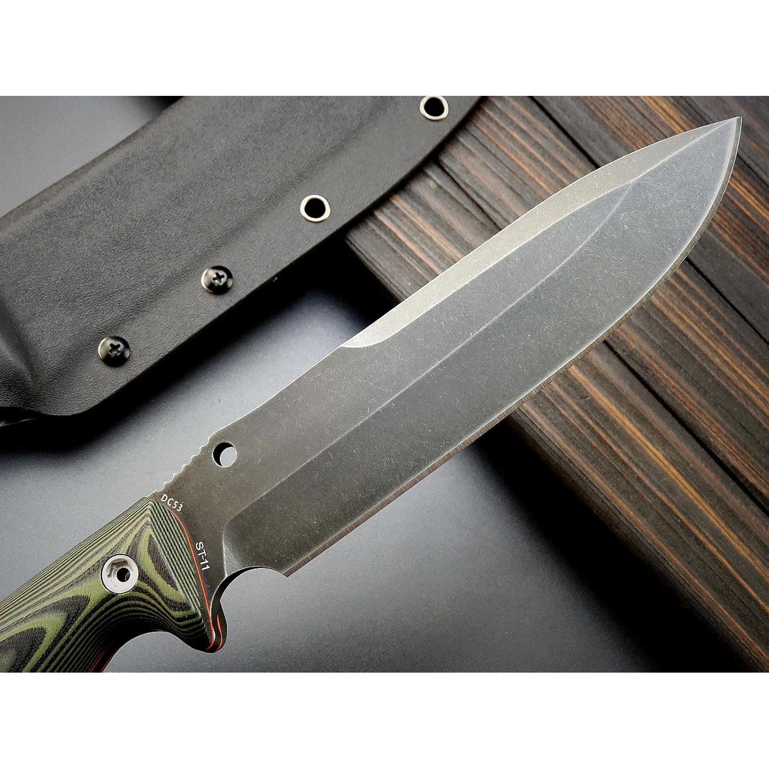 Cuchillo de hoja fija Sitivien ST11 DC53 17.4 cm con mango G10