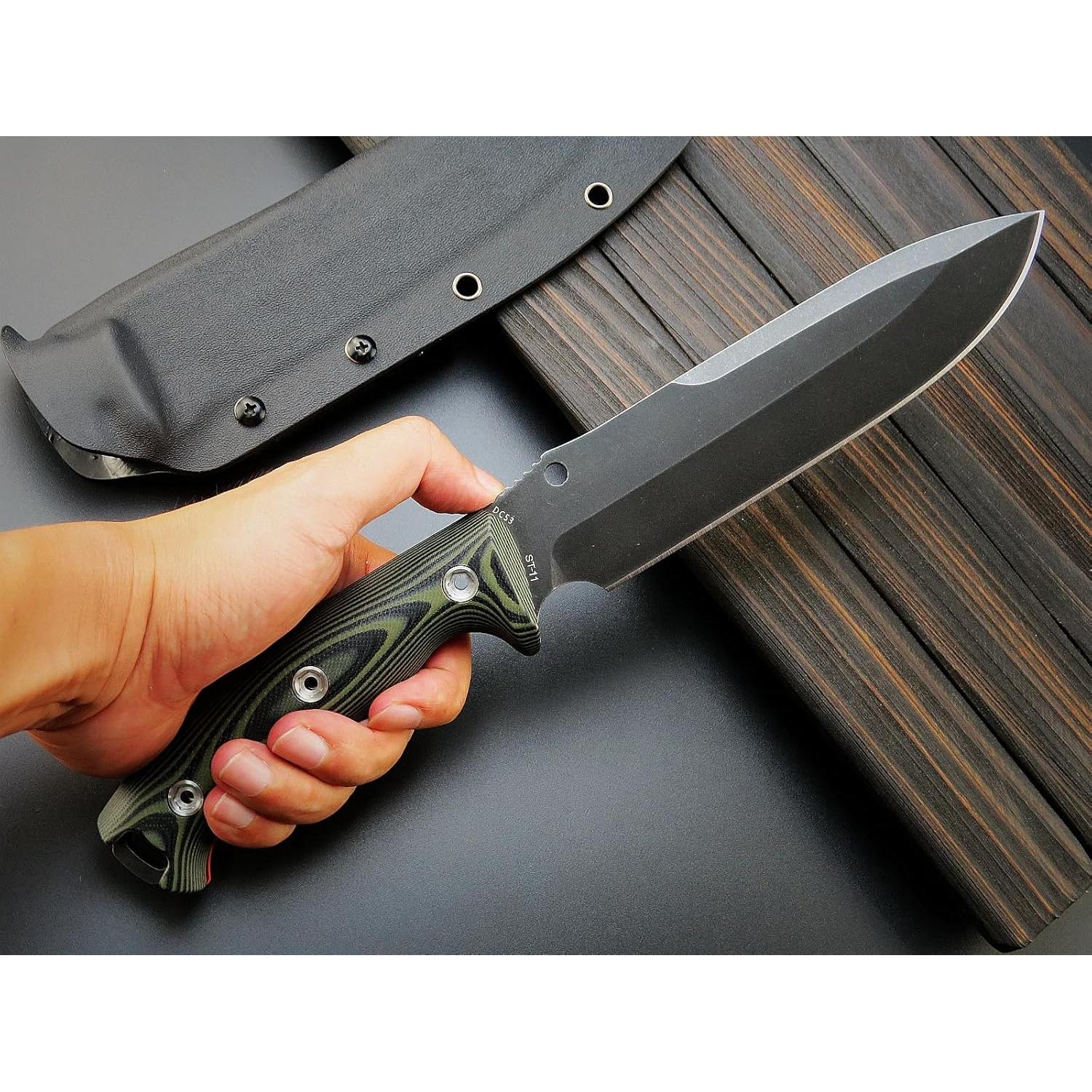 Cuchillo de hoja fija Sitivien ST11 DC53 17.4 cm con mango G10