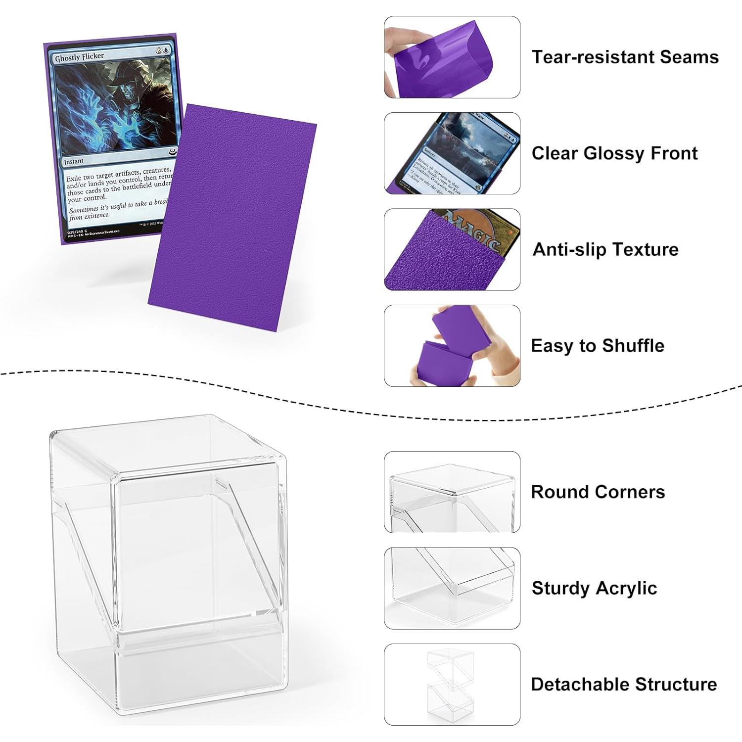Caja de Almacenamiento para Cartas YSCare 200 Fundas Púrpura