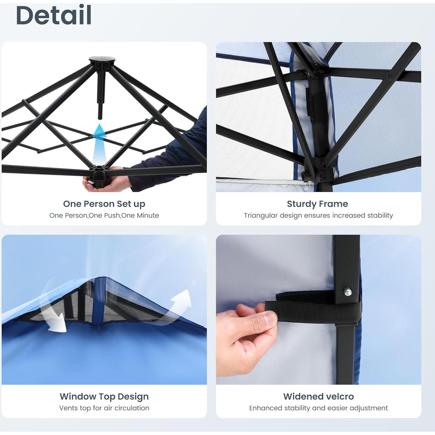 Toldo PHI VILLA 2.44m x 2.44m Azul Impermeable UV