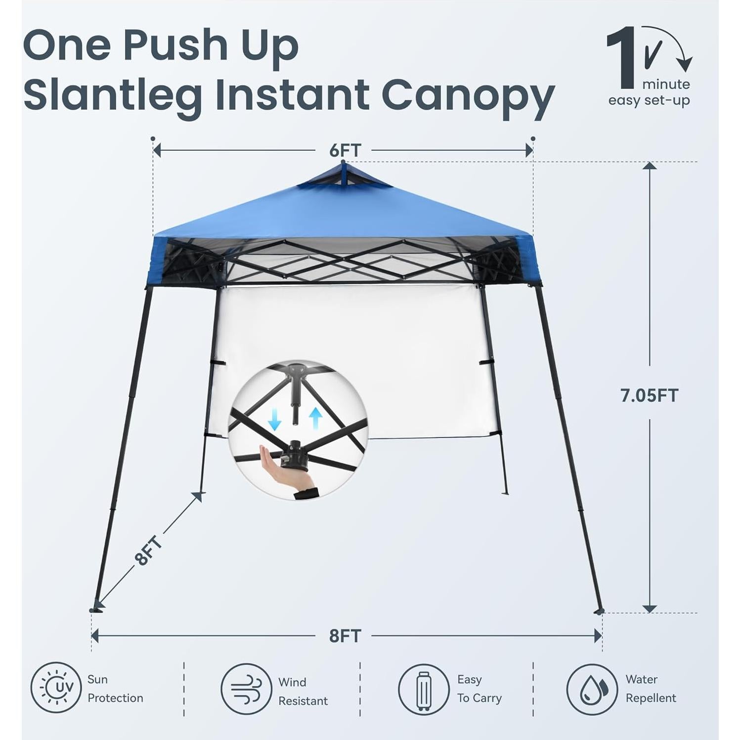 Toldo PHI VILLA 2.44m x 2.44m Azul Impermeable UV