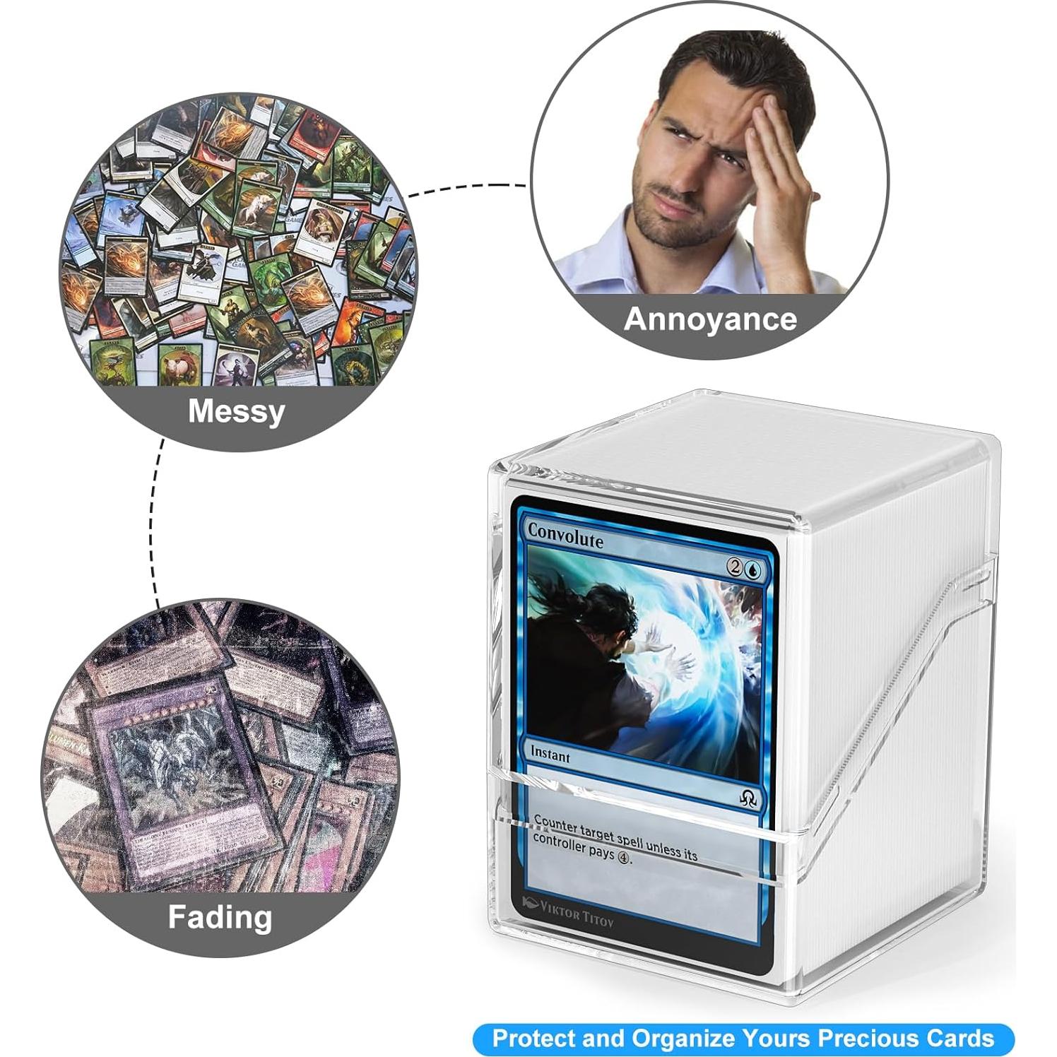 Caja de Almacenamiento para Cartas YSCare 200 Fundas Blanca